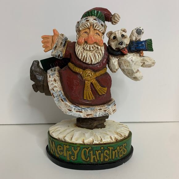 David Frykman Christmas Joy Santa Claus & Polar Bear Signed Figurine 2005 - Picture 2 of 10